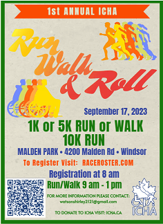 ICHA Run, Walk & Roll poster with QR code 