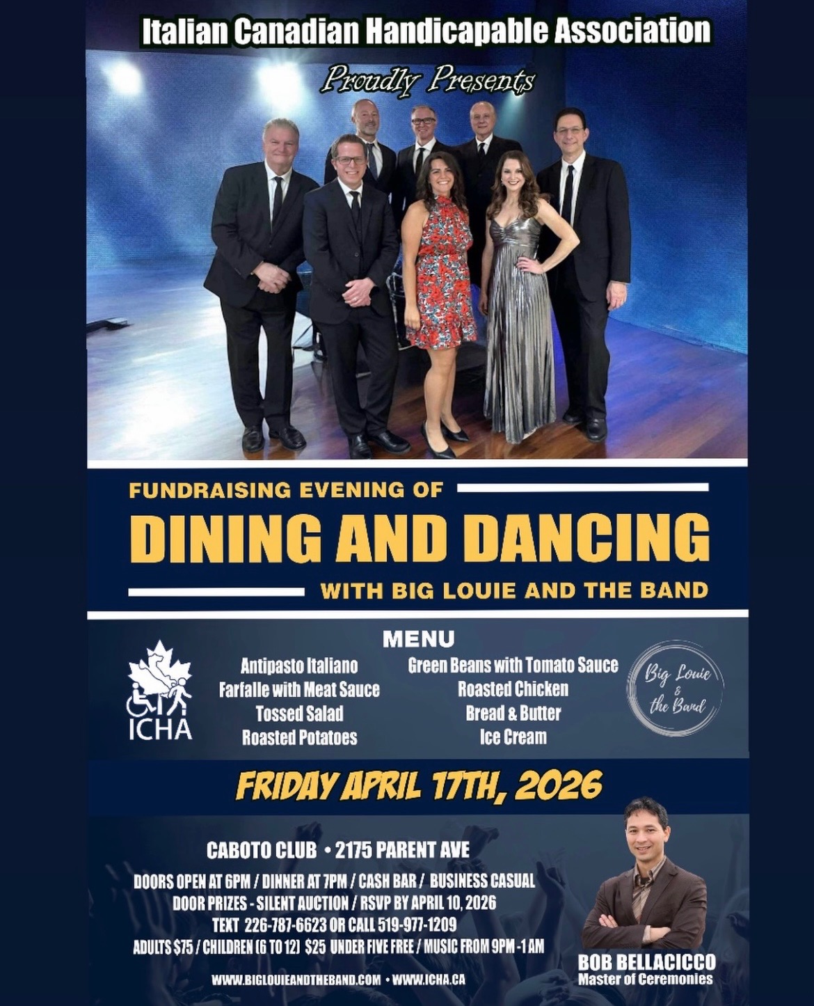 2026 Annual ICHA Benefit Dinner Featuring Big Louie and the Band!